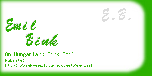 emil bink business card